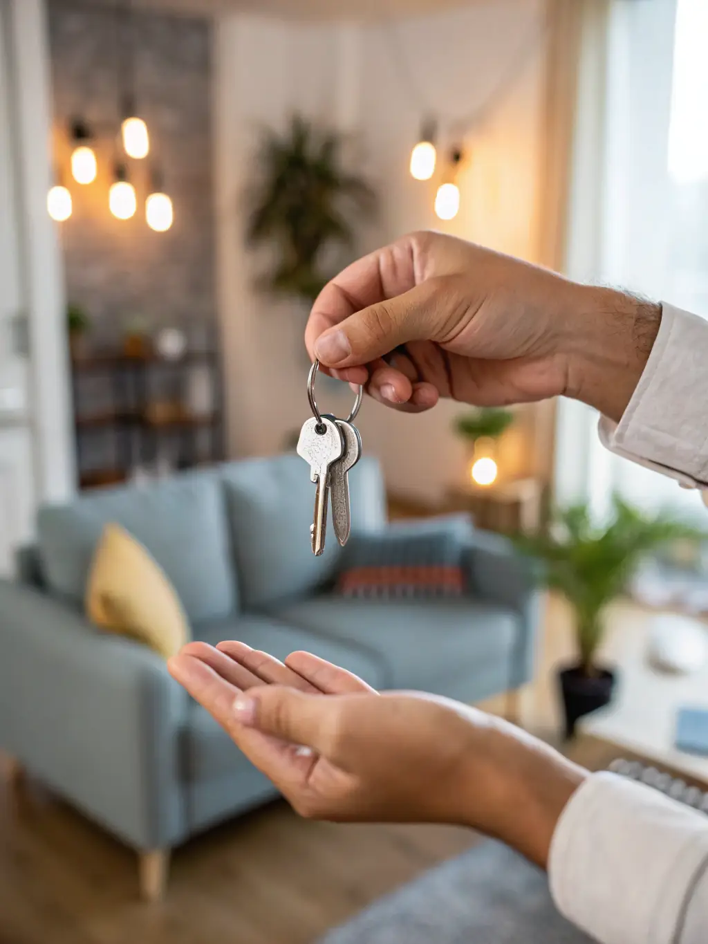 A photograph of keys being exchanged, symbolizing the finalization of a commercial property transaction in West Texas.