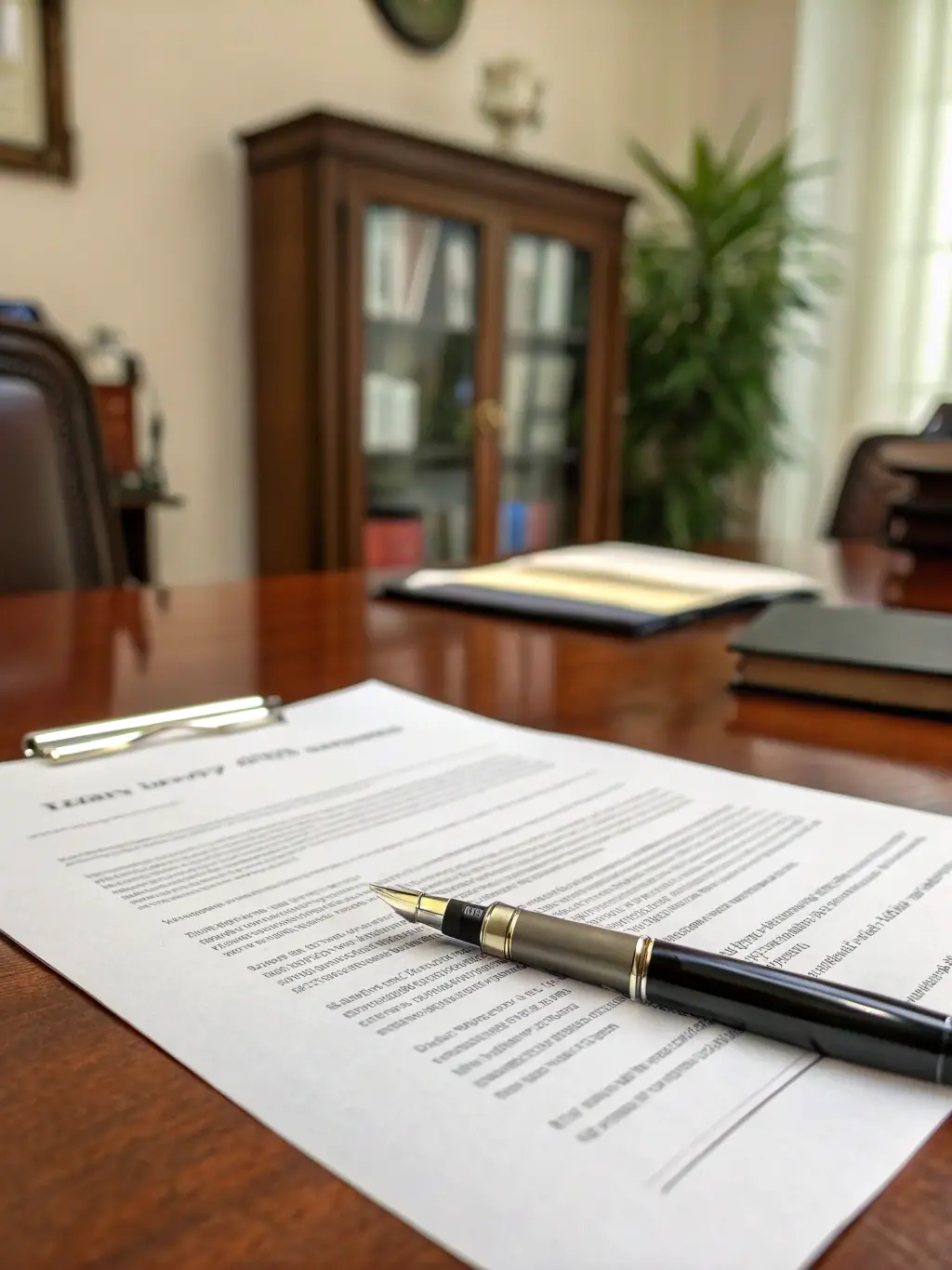 A close-up image of a signed purchase agreement, emphasizing the certainty and simplicity of the transaction process.